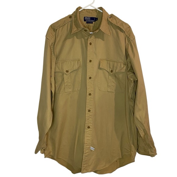 Vintage 90's Polo‎ by Ralph Lauren Military Style Shirt Size Large 100% Cotton - Picture 1 of 7